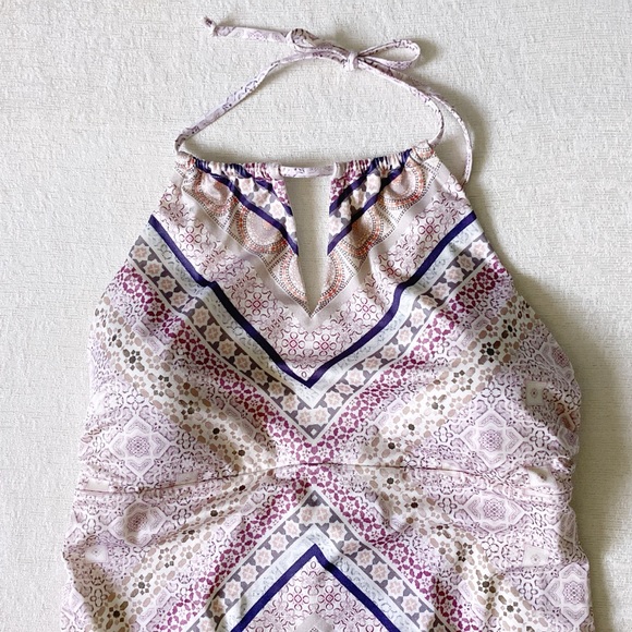 Athleta Aqualuxe One piece Swimsuit Woman’s Size Large High Neck Ties in Back - Picture 3 of 13